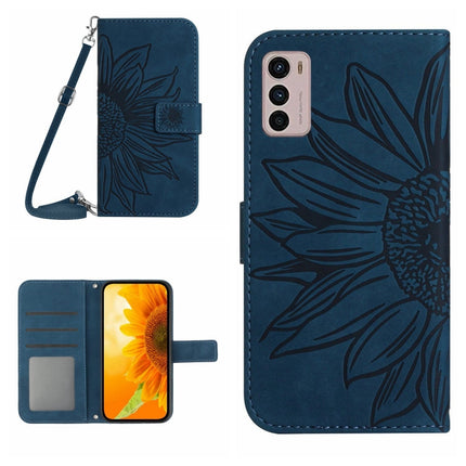 Skin Feel Sun Flower Pattern Flip Leather Phone Case with Lanyard, For Motorola Moto G42, For Motorola Moto G50