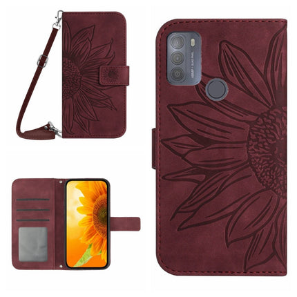 Skin Feel Sun Flower Pattern Flip Leather Phone Case with Lanyard, For Motorola Moto G42, For Motorola Moto G50