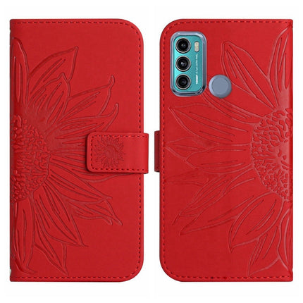 Skin Feel Sun Flower Pattern Flip Leather Phone Case with Lanyard, For Motorola Moto G60, For Motorola Moto G60S