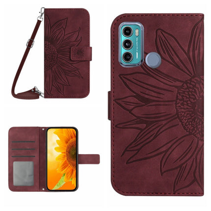 Skin Feel Sun Flower Pattern Flip Leather Phone Case with Lanyard, For Motorola Moto G60, For Motorola Moto G60S