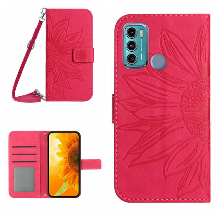 Skin Feel Sun Flower Pattern Flip Leather Phone Case with Lanyard, For Motorola Moto G60, For Motorola Moto G60S
