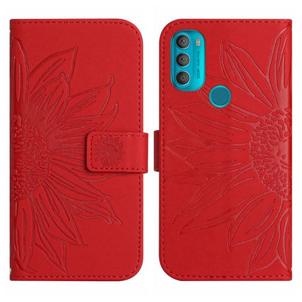 Skin Feel Sun Flower Pattern Flip Leather Phone Case with Lanyard, For Motorola Moto G71 5G, For Motorola Moto G72 5G
