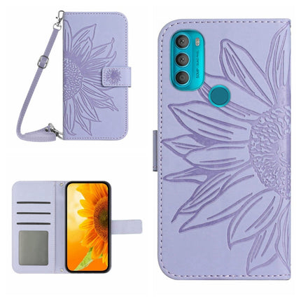 Skin Feel Sun Flower Pattern Flip Leather Phone Case with Lanyard, For Motorola Moto G71 5G, For Motorola Moto G72 5G