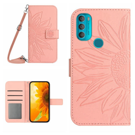 Skin Feel Sun Flower Pattern Flip Leather Phone Case with Lanyard, For Motorola Moto G71 5G, For Motorola Moto G72 5G