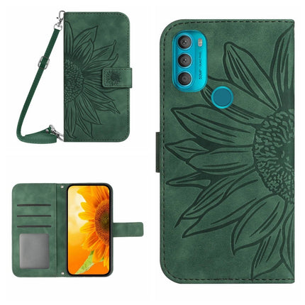 Skin Feel Sun Flower Pattern Flip Leather Phone Case with Lanyard, For Motorola Moto G71 5G, For Motorola Moto G72 5G