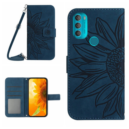 Skin Feel Sun Flower Pattern Flip Leather Phone Case with Lanyard, For Motorola Moto G71 5G, For Motorola Moto G72 5G