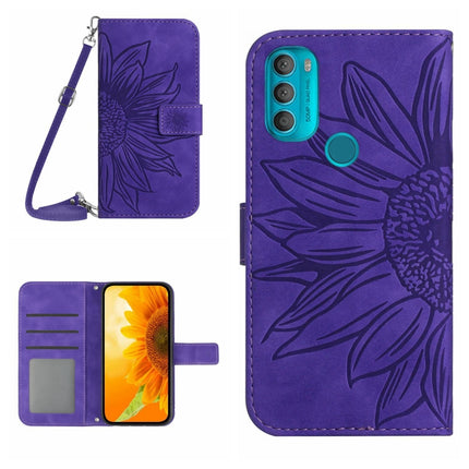 Skin Feel Sun Flower Pattern Flip Leather Phone Case with Lanyard, For Motorola Moto G71 5G, For Motorola Moto G72 5G