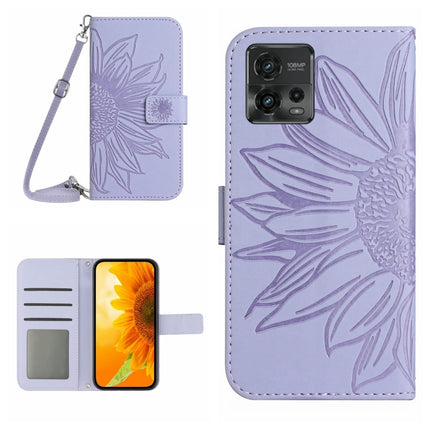 Skin Feel Sun Flower Pattern Flip Leather Phone Case with Lanyard, For Motorola Moto G71 5G, For Motorola Moto G72 5G