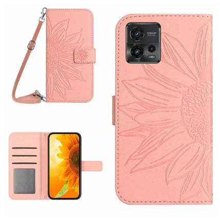 Skin Feel Sun Flower Pattern Flip Leather Phone Case with Lanyard, For Motorola Moto G71 5G, For Motorola Moto G72 5G