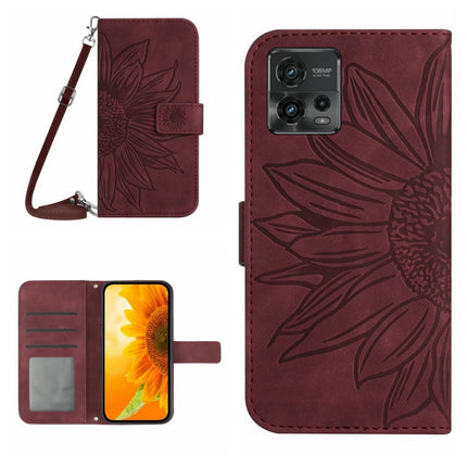 Skin Feel Sun Flower Pattern Flip Leather Phone Case with Lanyard, For Motorola Moto G71 5G, For Motorola Moto G72 5G