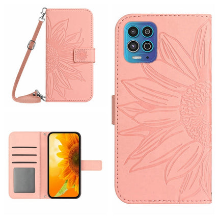 Skin Feel Sun Flower Pattern Flip Leather Phone Case with Lanyard, For Motorola Moto G82 5G/G52 4G/G71S, For Motorola Moto G100
