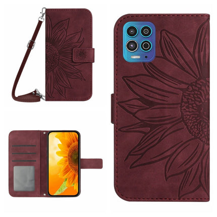 Skin Feel Sun Flower Pattern Flip Leather Phone Case with Lanyard, For Motorola Moto G82 5G/G52 4G/G71S, For Motorola Moto G100