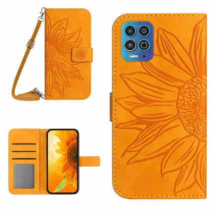 Skin Feel Sun Flower Pattern Flip Leather Phone Case with Lanyard, For Motorola Moto G82 5G/G52 4G/G71S, For Motorola Moto G100