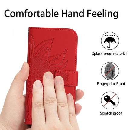 Skin Feel Sun Flower Pattern Flip Leather Phone Case with Lanyard, For Motorola Moto G200 5G