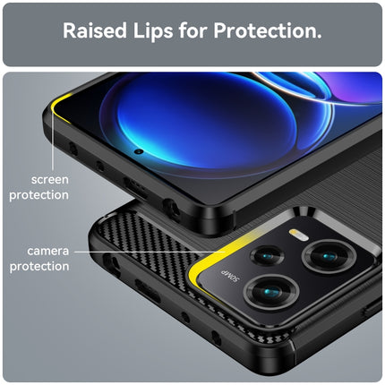 Brushed Texture Carbon Fiber TPU Case, For Xiaomi Redmi Note 12 Pro 5G China