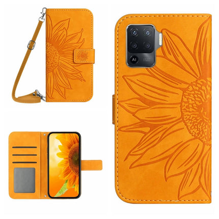 Skin Feel Sun Flower Pattern Flip Leather Phone Case with Lanyard, For OPPO A54 4G/A16 4G, For OPPO A54 5G/A74 5G/A93 5G/A93S 5G