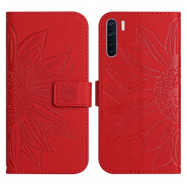 Skin Feel Sun Flower Pattern Flip Leather Phone Case with Lanyard, For OPPO A91/Reno3 4G Global, For OPPO A17