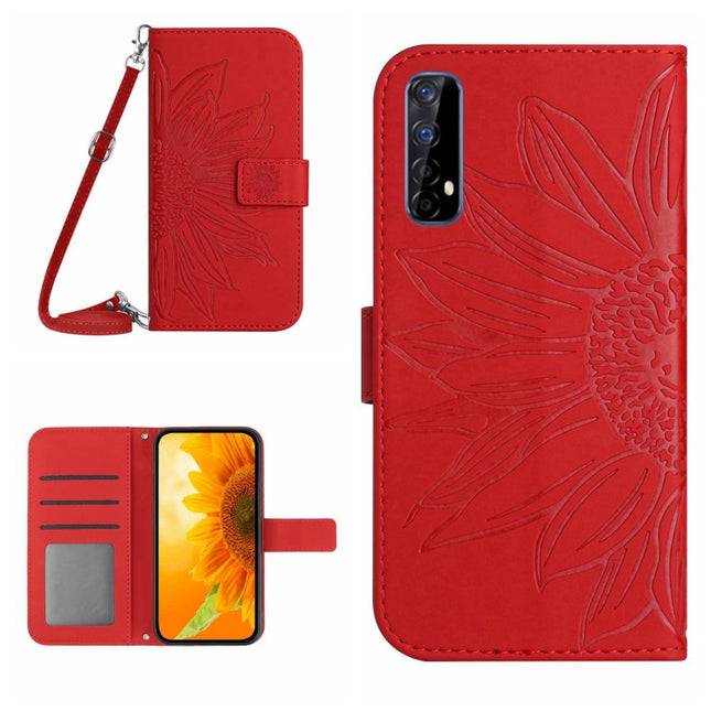 Skin Feel Sun Flower Pattern Flip Leather Phone Case with Lanyard, For Realme 7/Narzo 20 Pro, For Realme 7 Pro