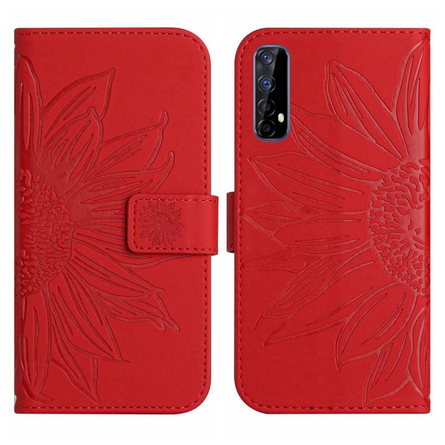 Skin Feel Sun Flower Pattern Flip Leather Phone Case with Lanyard, For Realme 7/Narzo 20 Pro, For Realme 7 Pro