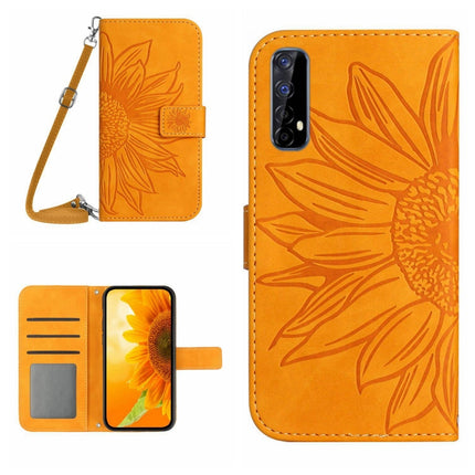 Skin Feel Sun Flower Pattern Flip Leather Phone Case with Lanyard, For Realme 7/Narzo 20 Pro, For Realme 7 Pro