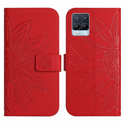 Skin Feel Sun Flower Pattern Flip Leather Phone Case with Lanyard, For Realme 8 4G/Realme 8 Pro, For Realme 8 5G