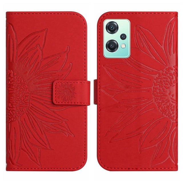 Skin Feel Sun Flower Pattern Flip Leather Phone Case with Lanyard, For Realme 9 Pro 5G, For Realme 9i/A36/A76/A96 4G