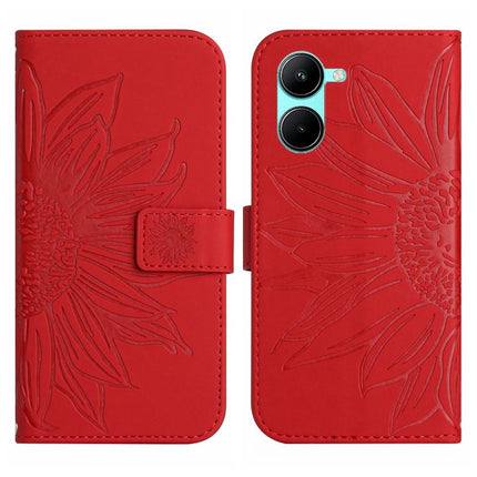 Skin Feel Sun Flower Pattern Flip Leather Phone Case with Lanyard, For Realme 10 4G, For Realme 10 5G