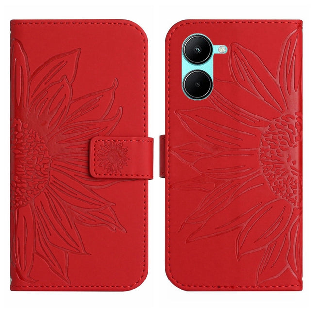 Skin Feel Sun Flower Pattern Flip Leather Phone Case with Lanyard, For Realme 10 4G, For Realme 10 5G
