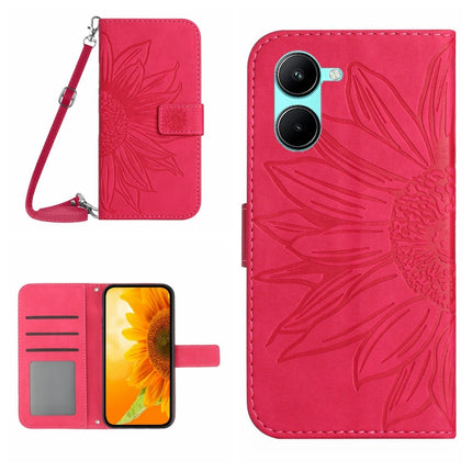 Skin Feel Sun Flower Pattern Flip Leather Phone Case with Lanyard, For Realme 10 4G, For Realme 10 5G