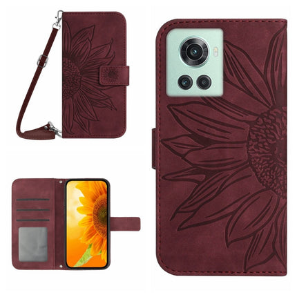 Skin Feel Sun Flower Pattern Flip Leather Phone Case with Lanyard, For OnePlus 10 Pro, For OnePlus 10R