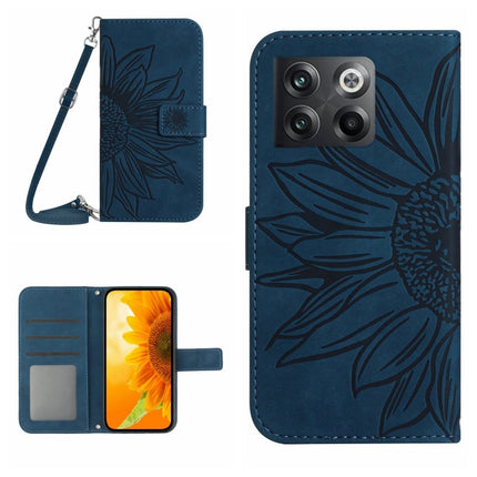 Skin Feel Sun Flower Pattern Flip Leather Phone Case with Lanyard, For OnePlus 10T, For OnePlus Nord 2