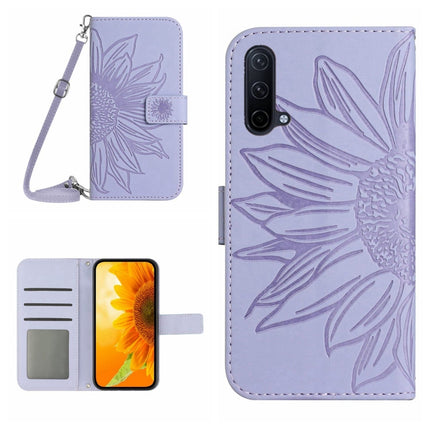 Skin Feel Sun Flower Pattern Flip Leather Phone Case with Lanyard, For OnePlus Nord 2T, For OnePlus Nord CE 5G