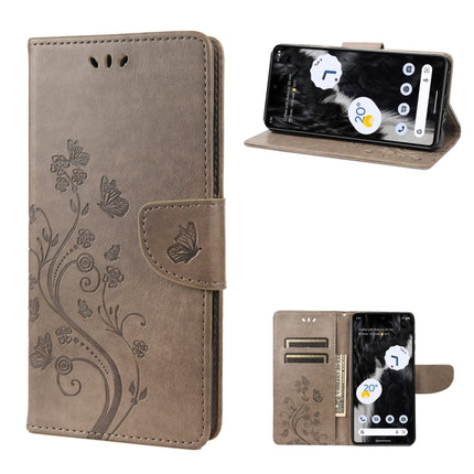 Butterfly Flower Pattern Flip Leather Phone Case, For Google Pixel 7 Pro 5G