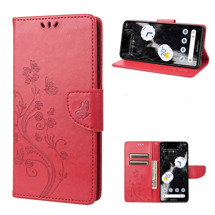 Butterfly Flower Pattern Flip Leather Phone Case, For Google Pixel 7 Pro 5G