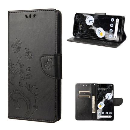 Butterfly Flower Pattern Flip Leather Phone Case, For Google Pixel 7 Pro 5G