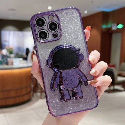 Astronaut Holder Gradient Glitter Powder Phone Case, For iPhone 14, For iPhone 14 Plus, For iPhone 14 Pro