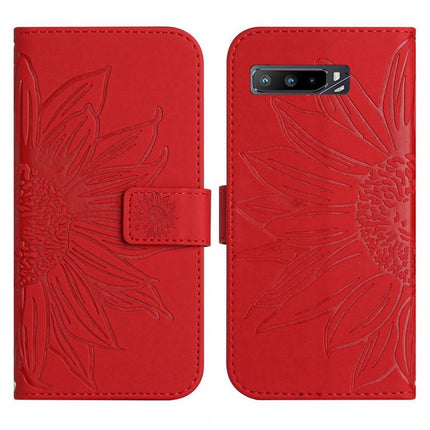 Skin Feel Sun Flower Pattern Flip Leather Phone Case with Lanyard, For Asus ROG Phone 3 ZS661KS, For Asus ROG Phone 5 ZS673KS