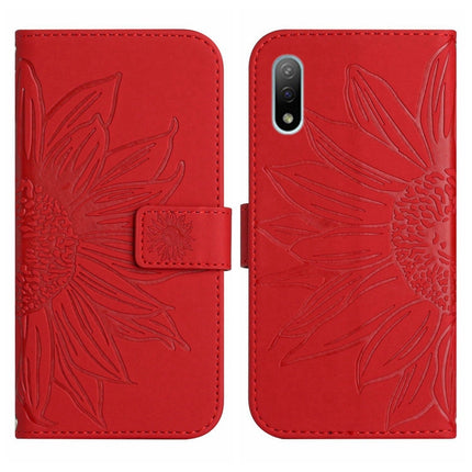 Skin Feel Sun Flower Pattern Flip Leather Phone Case with Lanyard, For Sony Xperia ACE II, For Sony Xperia ACE III