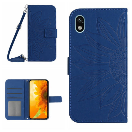 Skin Feel Sun Flower Pattern Flip Leather Phone Case with Lanyard, For Sony Xperia ACE II, For Sony Xperia ACE III