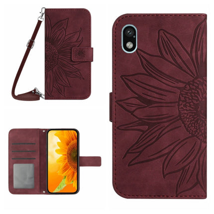 Skin Feel Sun Flower Pattern Flip Leather Phone Case with Lanyard, For Sony Xperia ACE II, For Sony Xperia ACE III
