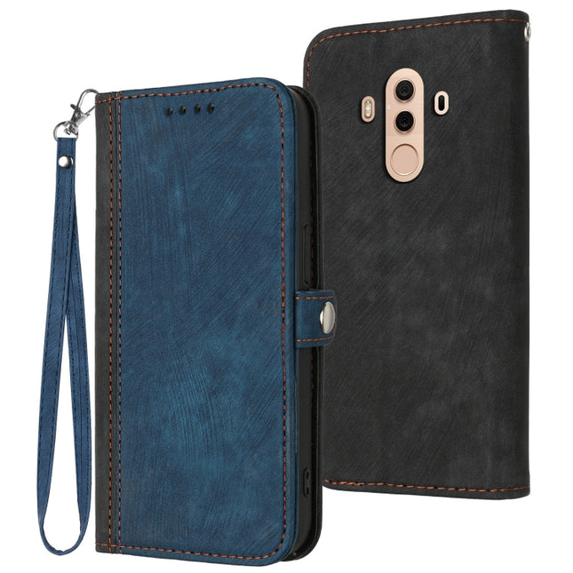 Side Buckle Double Fold Hand Strap Leather Phone Case, For Huawei Mate 10 Pro, For Huawei Mate 20 Lite, For Huawei Mate 20 Pro, For Huawei P20 Lite