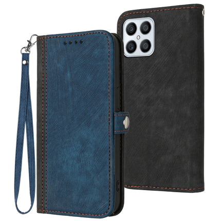 Side Buckle Double Fold Hand Strap Leather Phone Case, For Huawei Y6 2019, For Honor 70, For Honor X8