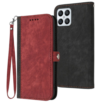 Side Buckle Double Fold Hand Strap Leather Phone Case, For Huawei Y6 2019, For Honor 70, For Honor X8