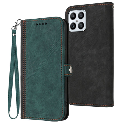 Side Buckle Double Fold Hand Strap Leather Phone Case, For Huawei Y6 2019, For Honor 70, For Honor X8