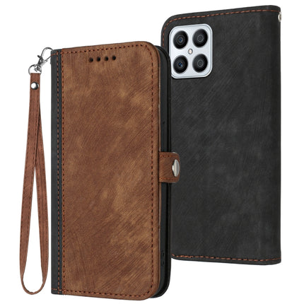 Side Buckle Double Fold Hand Strap Leather Phone Case, For Huawei Y6 2019, For Honor 70, For Honor X8