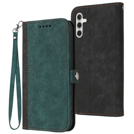 Side Buckle Double Fold Hand Strap Leather Phone Case, For Samsung Galaxy A03s, For Samsung Galaxy A12, For Samsung Galaxy A13 4G, For Samsung Galaxy A13 5G
