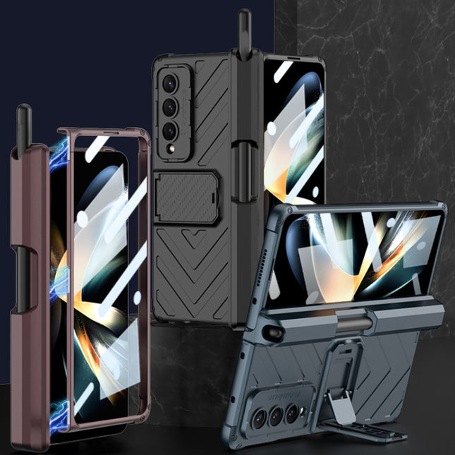 GKK Integrated Magnetic Folding Armor Shell with Push Pen Case, For Samsung Galaxy Z Fold4