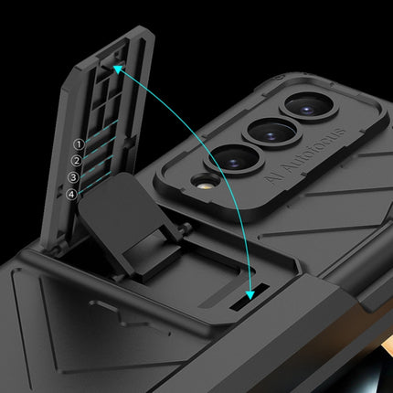 GKK Integrated Magnetic Folding Armor Shell with Push Pen Case, For Samsung Galaxy Z Fold4