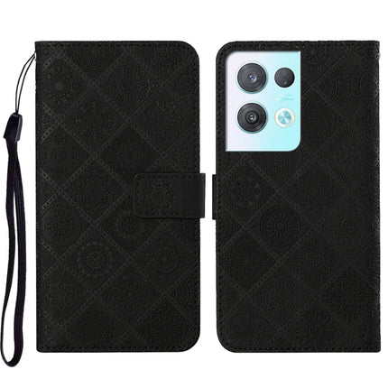 Ethnic Style Embossed Pattern Leather Phone Case, For OPPO A57 2022, For OPPO Reno8, For OPPO Reno8 Pro