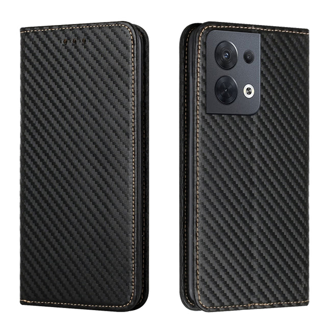 Carbon Fiber Texture Magnetic Flip Leather Phone Case, For OPPO Reno8, For OPPO Reno8 Pro, For Samsung Galaxy S23 5G, For Samsung Galaxy S23+ 5G